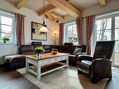 Ein Sitzbereich in der Unterkunft Ferienhaus 