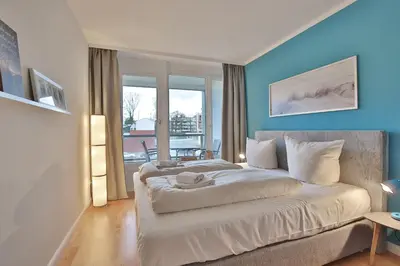 Ein Bett oder Betten in einem Zimmer der Unterkunft Haus Meeresstrand Appartement 116