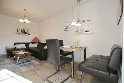 Ein Sitzbereich in der Unterkunft Residenz Ostseestrand Appartement 6