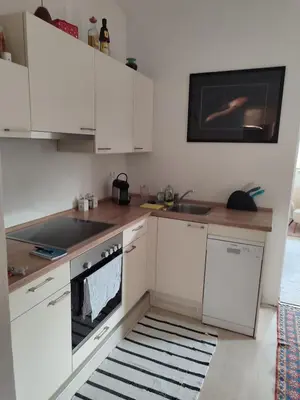 Küche/Küchenzeile in der Unterkunft Sonniges Appartment in Jugendstilvilla