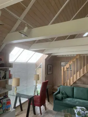 Ein Sitzbereich in der Unterkunft Haus an der Koppel
