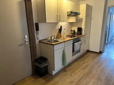 Küche/Küchenzeile in der Unterkunft Brauberger´s Ferienwohnung