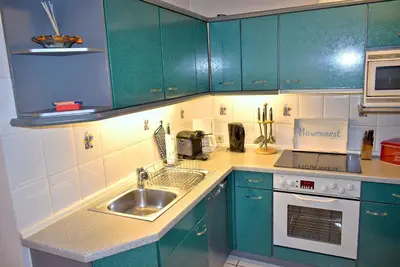 Küche/Küchenzeile in der Unterkunft Möwennest Ferienwohnung