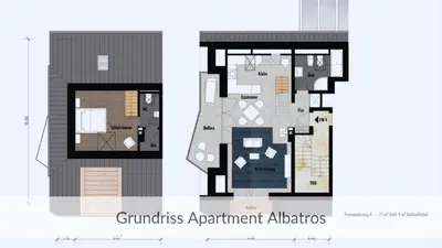 Grundriss der Unterkunft Strandvilla Haffkrug Apartment Albatros