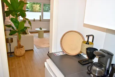 Küche/Küchenzeile in der Unterkunft Küstenzauber Appartement
