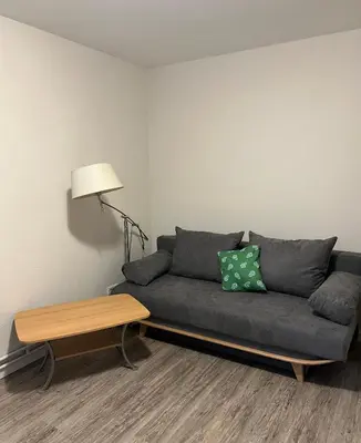 Ein Sitzbereich in der Unterkunft Dünenhaus Souterrain