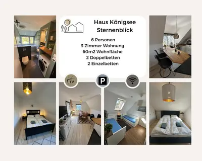 Ein Bett oder Betten in einem Zimmer der Unterkunft Haus Königsee 