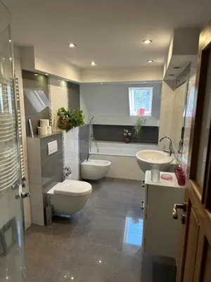 Ein Badezimmer in der Unterkunft Landhof Schadehorn 