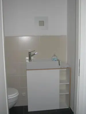 Ein Badezimmer in der Unterkunft Ferienwohnung Lübeck Falkenwiese