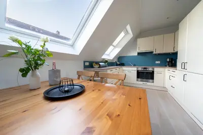 Küche/Küchenzeile in der Unterkunft Ferienwohnung Coasty - Timmendorfer Strand