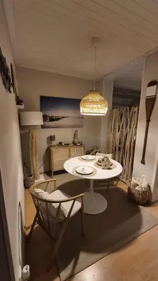 Ein Sitzbereich in der Unterkunft Appartement Strandallee Brise