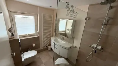 Ein Badezimmer in der Unterkunft Seemöwe Scharbeutz
