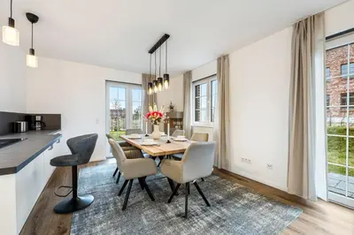 Küche/Küchenzeile in der Unterkunft Ferienwohnung Strandkorb Rosenhagen bei Travemünde