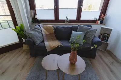 Ein Sitzbereich in der Unterkunft Erholung im Trave Kieker 004 mit Pool und Sauna