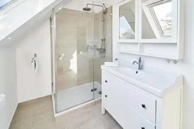 Ein Badezimmer in der Unterkunft Villa Dünenblick Beachhouse Apartment Sunset