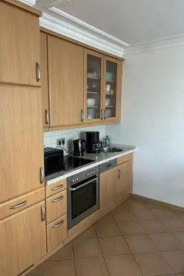 Küche/Küchenzeile in der Unterkunft Strandnahe Ferienwohnung