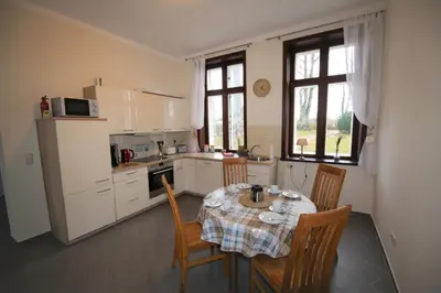 Küche/Küchenzeile in der Unterkunft Herrenhaus Hohewarte