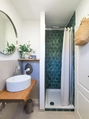 Ein Badezimmer in der Unterkunft Ferienhaus Kleine Freiheit am Badesee