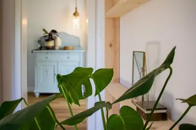 Küche/Küchenzeile in der Unterkunft Ferienhaus Kleine Freiheit am Badesee