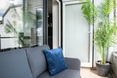 Ein Sitzbereich in der Unterkunft Ferienwohnung Hang Loose Scharbeutz