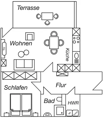 Grundriss der Unterkunft Objekt-Nr 28 - Ort - Europaweg