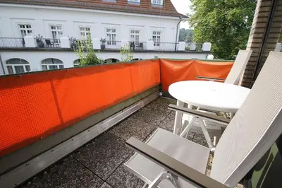 Ein Balkon oder eine Terrasse in der Unterkunft Kaiserallee, Fewo 120
