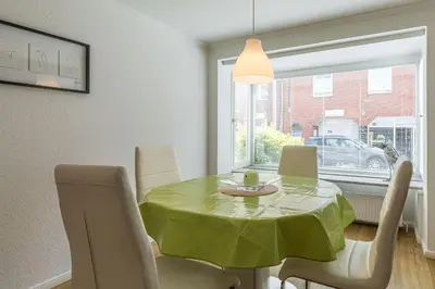 Ein Sitzbereich in der Unterkunft Kurgartenstraße, Ferienhaus 158