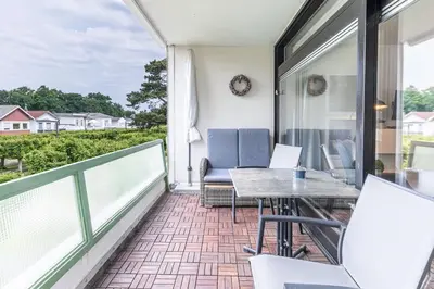 Ein Balkon oder eine Terrasse in der Unterkunft Kaiserallee, Fewo 182