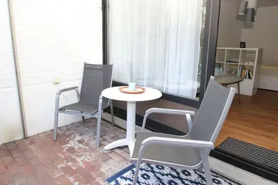 Ein Sitzbereich in der Unterkunft Strandredder, Fewo 171