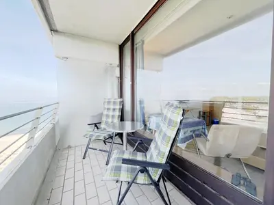 Ein Balkon oder eine Terrasse in der Unterkunft Trelleborgallee, Fewo 135
