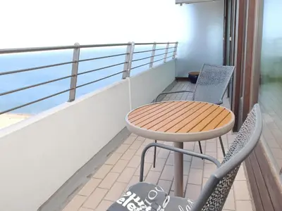 Ein Balkon oder eine Terrasse in der Unterkunft Trelleborgallee, Fewo 132