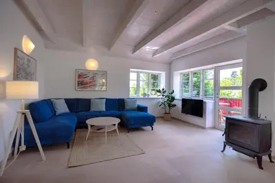 Ein Sitzbereich in der Unterkunft Landhaus-Marwede App7