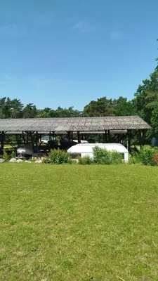 Ein Garten an der Unterkunft Heller Wohnwagen auf Tierschutz Landhof inmitten der Natur