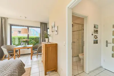 Ein Sitzbereich in der Unterkunft Gorch-Fock-Str 31 Apartment 4