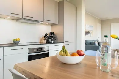 Küche/Küchenzeile in der Unterkunft Ferienwohnung Villa Heidenreich Nr. 1 - Scharbeutz