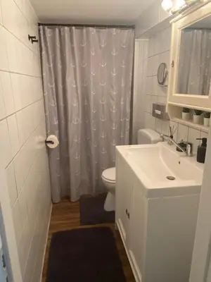 Ein Badezimmer in der Unterkunft Kleine Koje im Souterrain