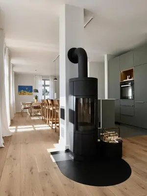 Küche/Küchenzeile in der Unterkunft Schöne Aussicht Rosenhagen Haus 3