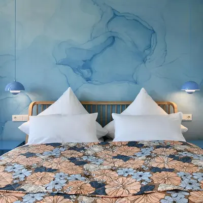 Ein Bett oder Betten in einem Zimmer der Unterkunft Schöne Aussicht Rosenhagen Haus 3