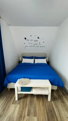 Ein Bett oder Betten in einem Zimmer der Unterkunft Ferienwohnung Heimathafen