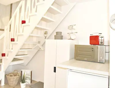 Küche/Küchenzeile in der Unterkunft Freibeuter Appartement Nr 27 Scharbeutz