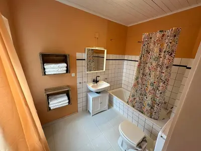 Ein Badezimmer in der Unterkunft Zauberhafte Auszeit im Pferdestall von 1887