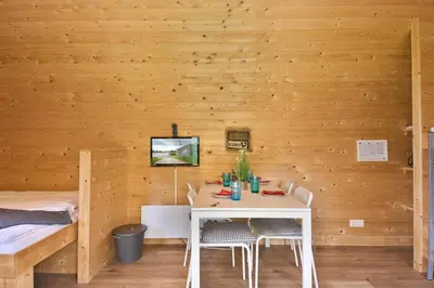 TV/Unterhaltungsangebot in der Unterkunft Süsel Seeparx Ferienhaus Splash House