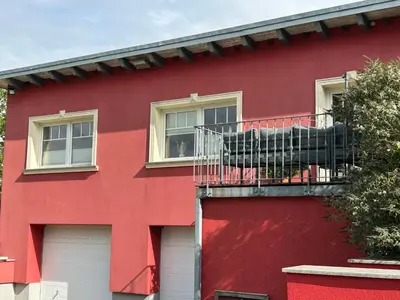 Ein Balkon oder eine Terrasse in der Unterkunft Ferienwohnung Wiesenblick - Dorfidylle zwischen Hamburg und Lübeck