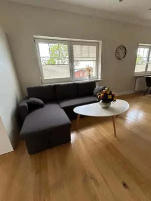 Ein Sitzbereich in der Unterkunft Ferienwohnung Wiesenblick - Dorfidylle zwischen Hamburg und Lübeck