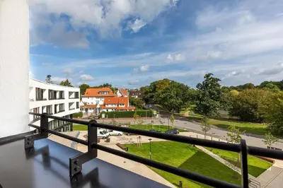 Ein Balkon oder eine Terrasse in der Unterkunft Godewindpark Exklusives Apartment 3-16