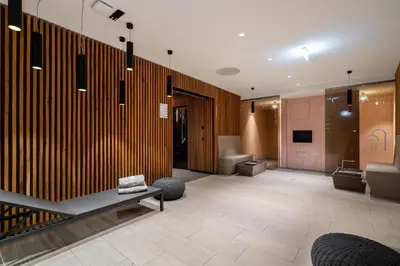 Ein Sitzbereich in der Unterkunft Godewindpark Deluxe-Apartment 2-04