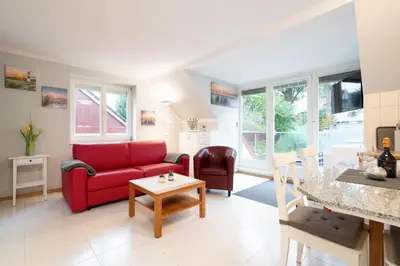 Ein Sitzbereich in der Unterkunft Ferienwohnung 