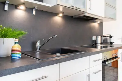 Küche/Küchenzeile in der Unterkunft Ferienwohnung Logenplatz Timmendorfer Strand