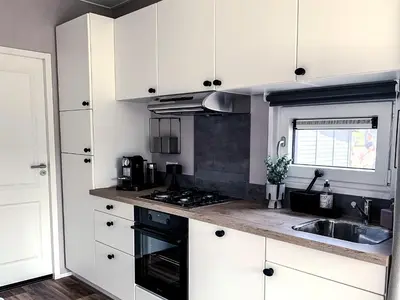 Küche/Küchenzeile in der Unterkunft Süsel Seeparx Ferienhaus Seehütte 25