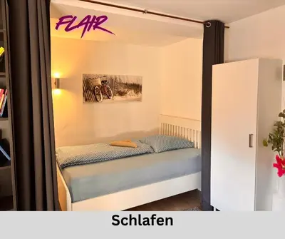 Ein Bett oder Betten in einem Zimmer der Unterkunft Gemütlich 5, Netflix und Kaffee frei, Parken vor der Tür